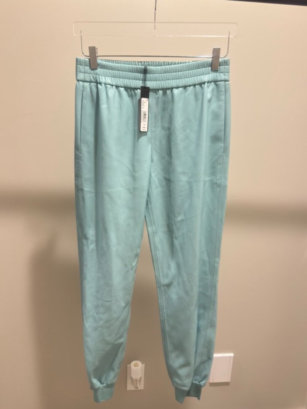 Alice + Olivia Breeze Faux Leather Jogger Pants Size S NWT